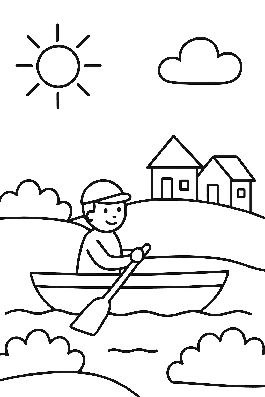 A joyful boat rowing