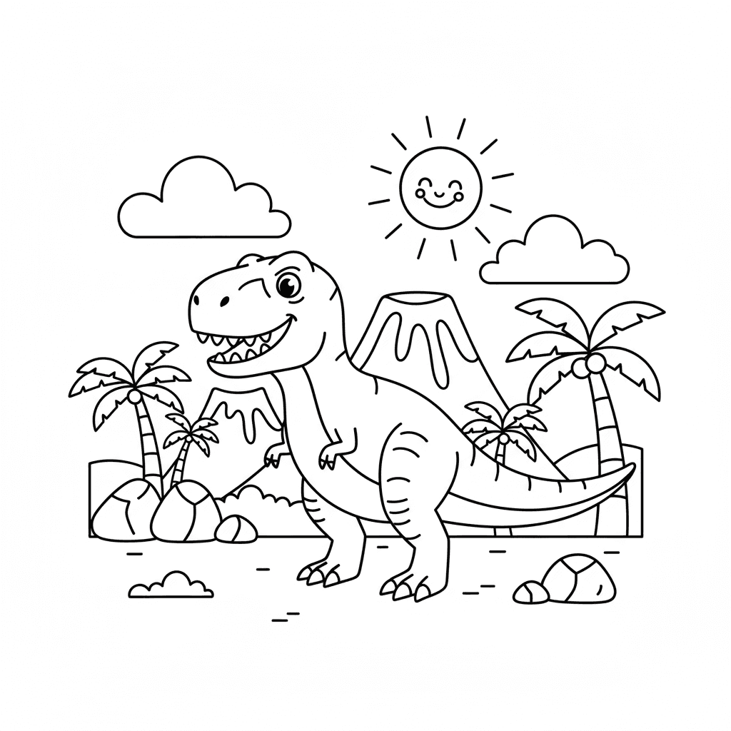 Cute smiling dinosaur