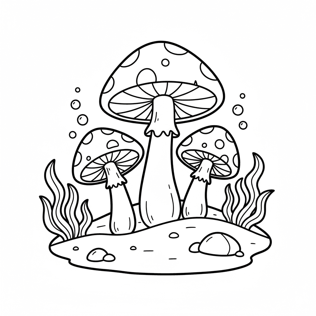 A whimsical under sea mushroom