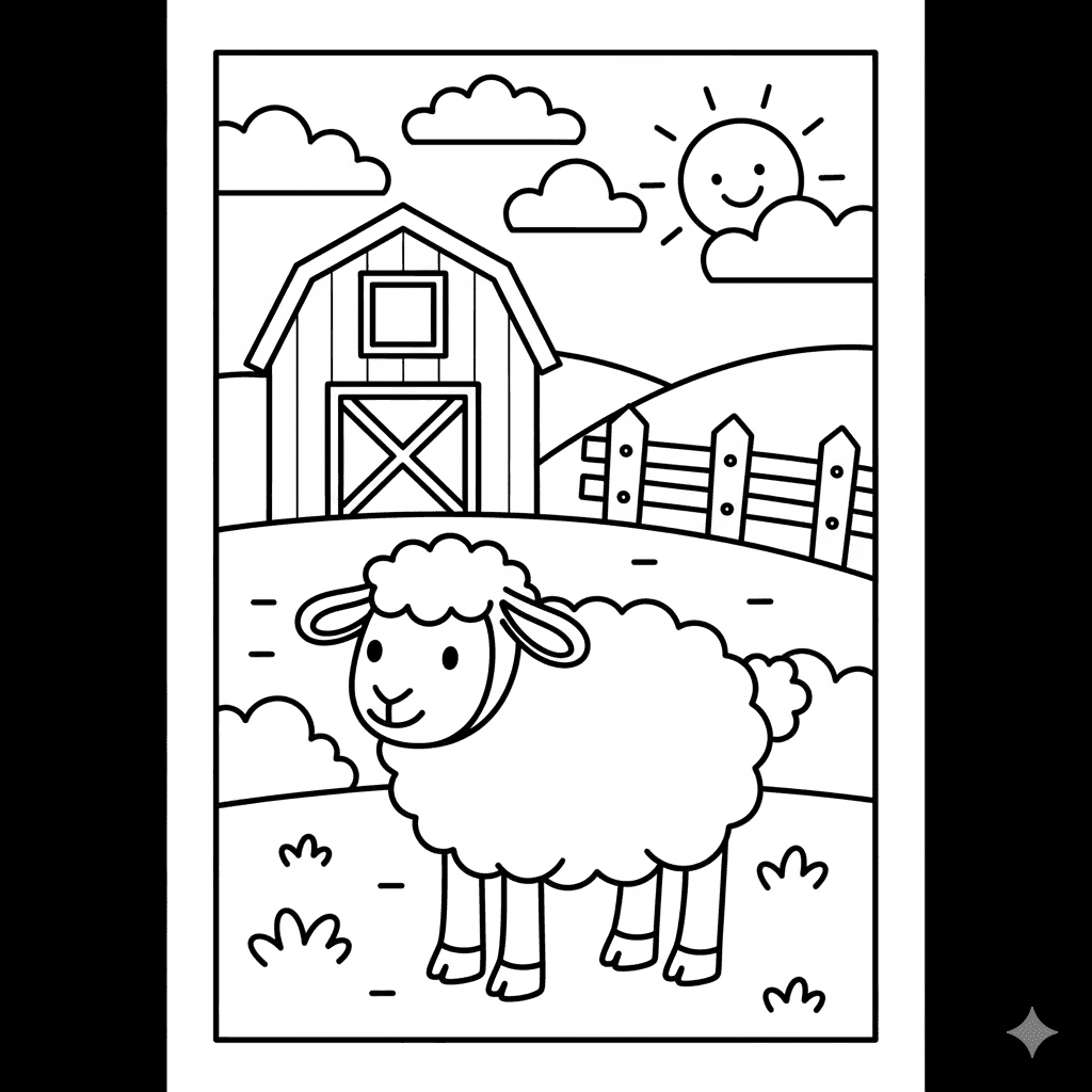 A sheep in the farm